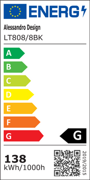 LED lustr s dálkovým ovládáním ZOE, 8 čtverců, 138W, studené/teplé/neutrální světlo, stmívatelný, černý