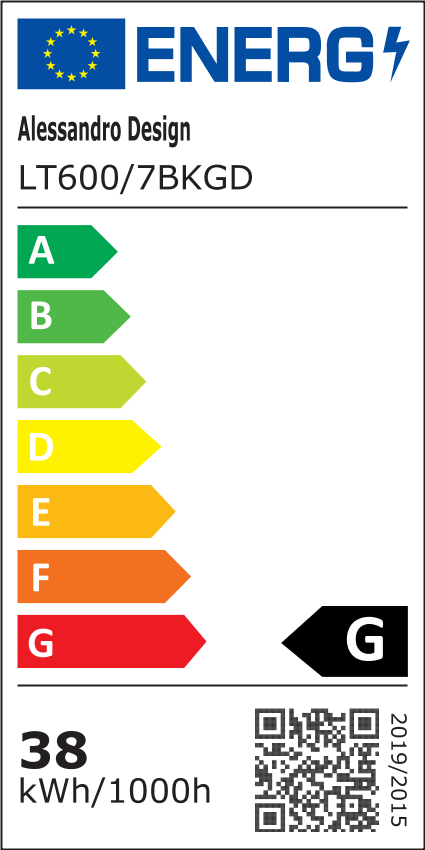 LED lustr s dálkovým ovládáním a krystalem GUIDA 38W, 6 prvků, studené/teplé/neutrální světlo, stmívatelné, černé zlato