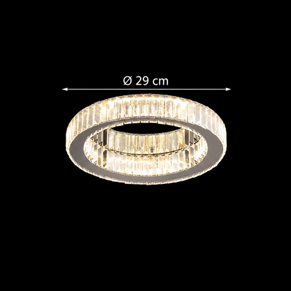 LED lustr s dálkovým ovládáním a krystalem VERTUS 18W, 30cm, Kruh, Studené/Teplé/Neutrální světlo, Stmívatelné, Chrome LED lustr s dálkovým ovládáním Výchozí název Alessandro Design