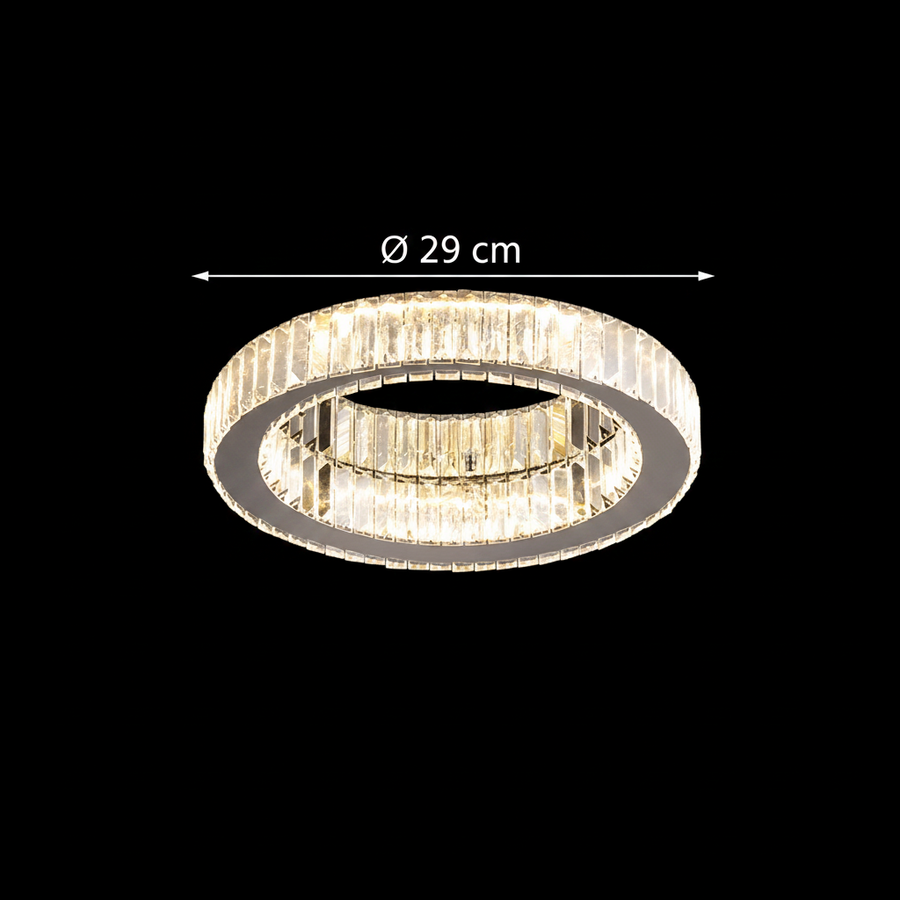 LED lustr s dálkovým ovládáním a krystalem VERTUS 18W, 30cm, Kruh, Studené/Teplé/Neutrální světlo, Stmívatelné, Chrome LED lustr s dálkovým ovládáním Výchozí název Alessandro Design
