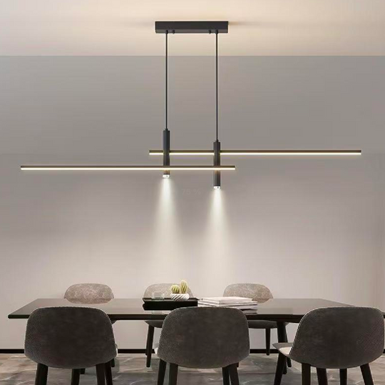 Závěsný LED lustr RINA 50W, Lineární, Studené/Teplé/Neutrální světlo, Černý, Výškově nastavitelné Moderní Lustry Výchozí název Alessandro Design