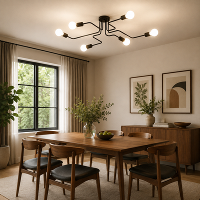 MODERNISTICKÝ Lustr Hexa 6, 6x E27, černý, moderní design
