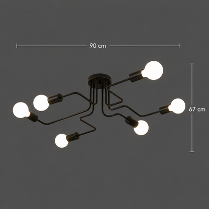 MODERNISTICKÝ Lustr Hexa 6, 6x E27, černý, moderní design