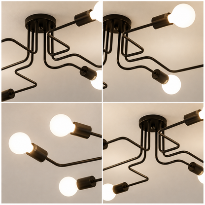 MODERNISTICKÝ Lustr Hexa 6, 6x E27, černý, moderní design