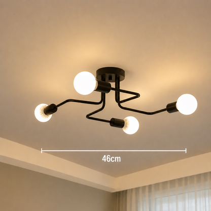 MODERNISTICKÝ Lustr Quadra 4, 4x E27, černý, moderní design