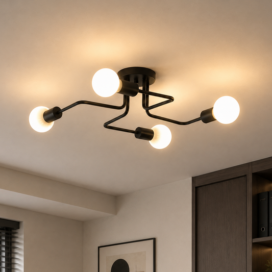 MODERNISTICKÝ Lustr Quadra 4, 4x E27, černý, moderní design