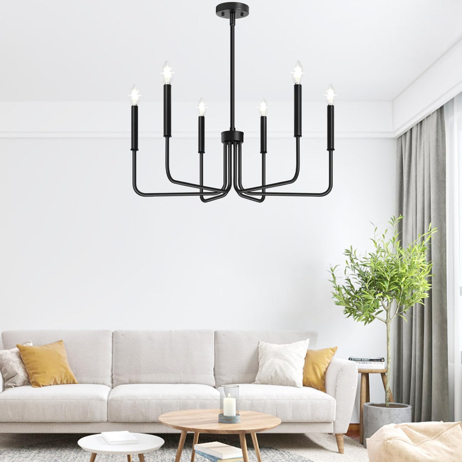 AVANT kovový lustr, kyvadlový typ s rameny, D63 cm kulatý, 6xE14, černý Průmyslové lustry Výchozí název Alessandro Design