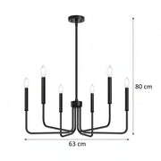 AVANT kovový lustr, kyvadlový typ s rameny, D63 cm kulatý, 6xE14, černý Průmyslové lustry Výchozí název Alessandro Design