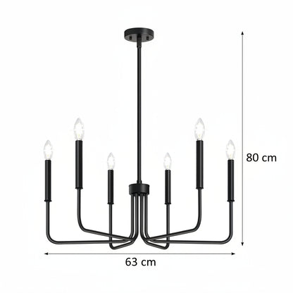 AVANT kovový lustr, kyvadlový typ s rameny, D63 cm kulatý, 6xE14, černý Průmyslové lustry Výchozí název Alessandro Design