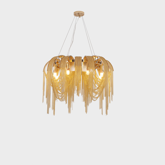 Lustr MD9020/400MMGD, 4xE14, Průměr 40cm, IP20, Zlato, Železo, Hliník, Žárovky nejsou součástí balení