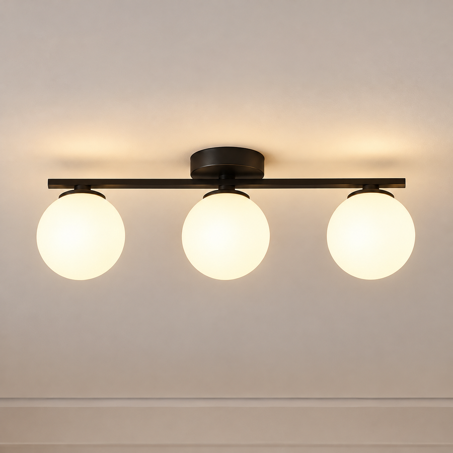 ORI křišťálový lustr, 46cm, 3xG9, Globes, Black
