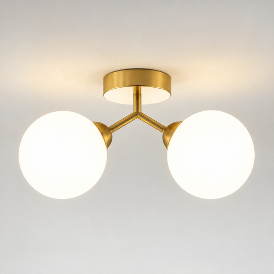 Moderní lustr ORBS, 31cm, 2xG9, Glóby, Zlato