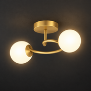 LED a křišťálový lustr ORBIT, 55cm, 2xE27, Globes, Gold