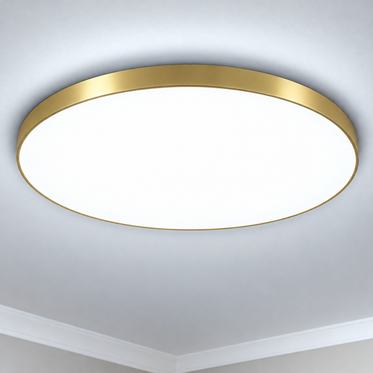 LED stropní svítidlo SOLIS, D47cm, 70W, studené světlo 6000K, zlaté