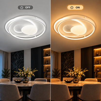 ASTERA LED lustr s dálkovým ovládáním, Oválný tvar, 85W, Studené/Teplé/Neutrální světlo, Stmívatelné, Bílá