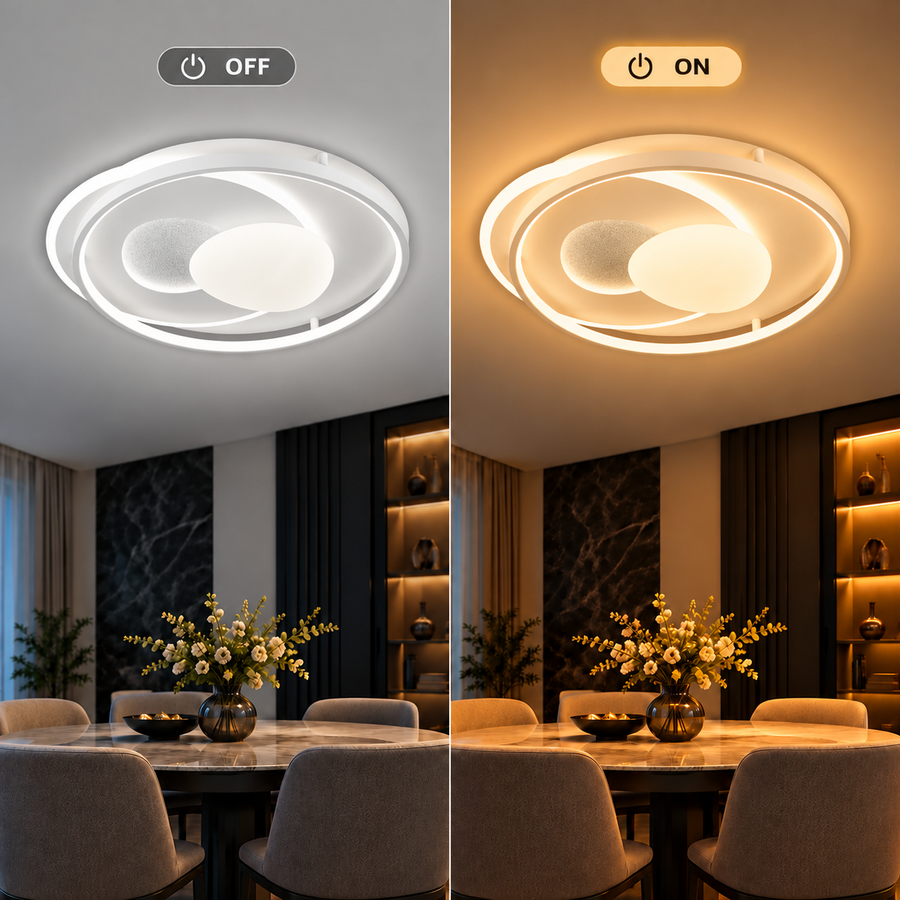 ASTERA LED lustr s dálkovým ovládáním, Oválný tvar, 85W, Studené/Teplé/Neutrální světlo, Stmívatelné, Bílá