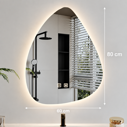 Organické LED zrcadlo 60x80cm, studené světlo, Demister System, Stmívatelné