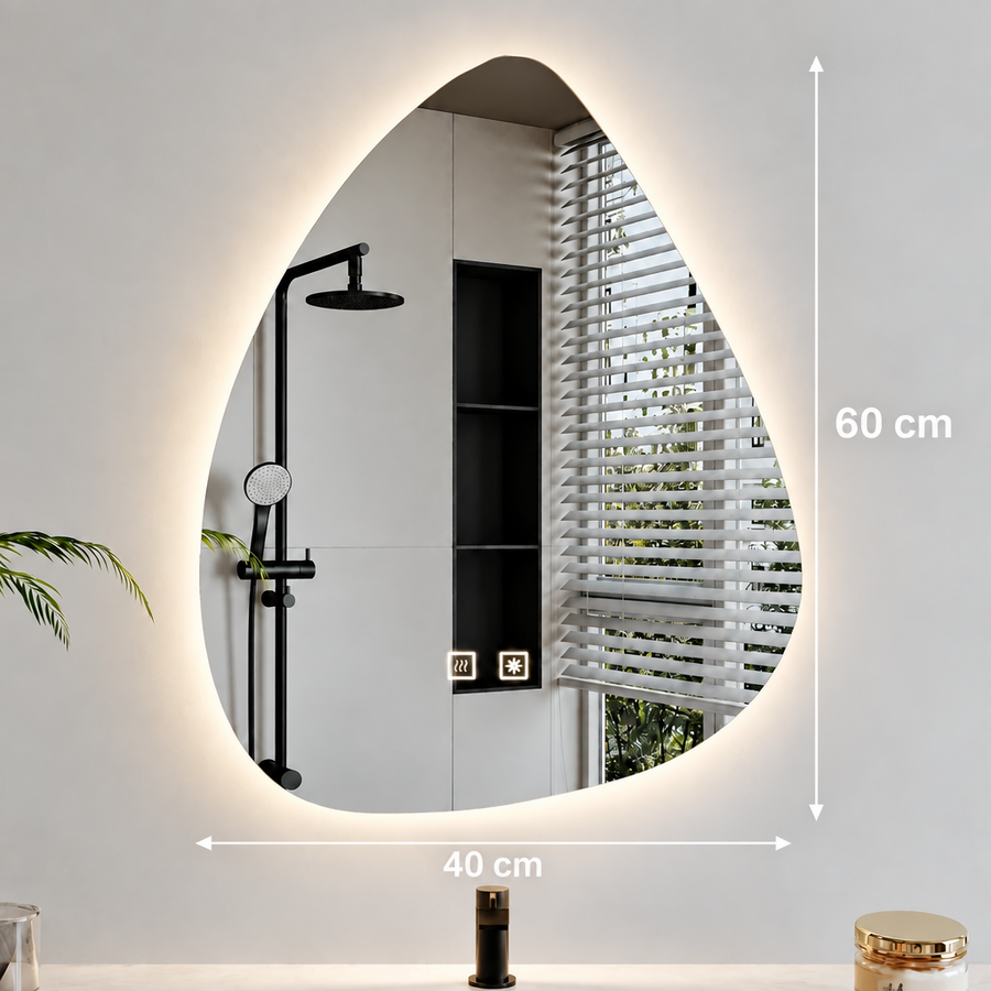 Organické LED zrcadlo 40x60cm, studené světlo, Demister System, Stmívatelné