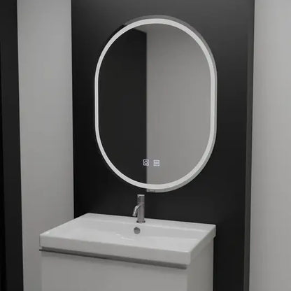 Oválné LED zrcadlo, 60x80cm, Velara Touch, Demister System, Stmívatelná zrcátka Korman E Výchozí název Alessandro Design