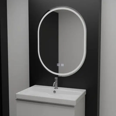 Oválné LED zrcadlo, 60x80cm, Velara Touch, Demister System, Stmívatelné