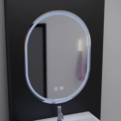 Oválné LED zrcadlo, 60x80cm, Velara Touch, Demister System, Stmívatelná zrcátka Korman E Výchozí název Alessandro Design
