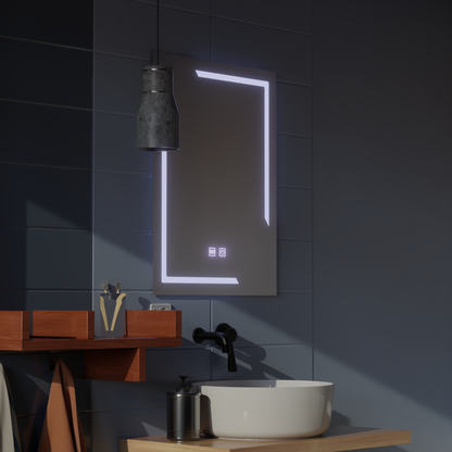 Obdélníkové LED zrcadlo, 45x60cm, ECLISSA Touch, Demister System, Stmívatelné, Studené světlo 6000K Zrcadla Korman E Výchozí název Alessandro Design