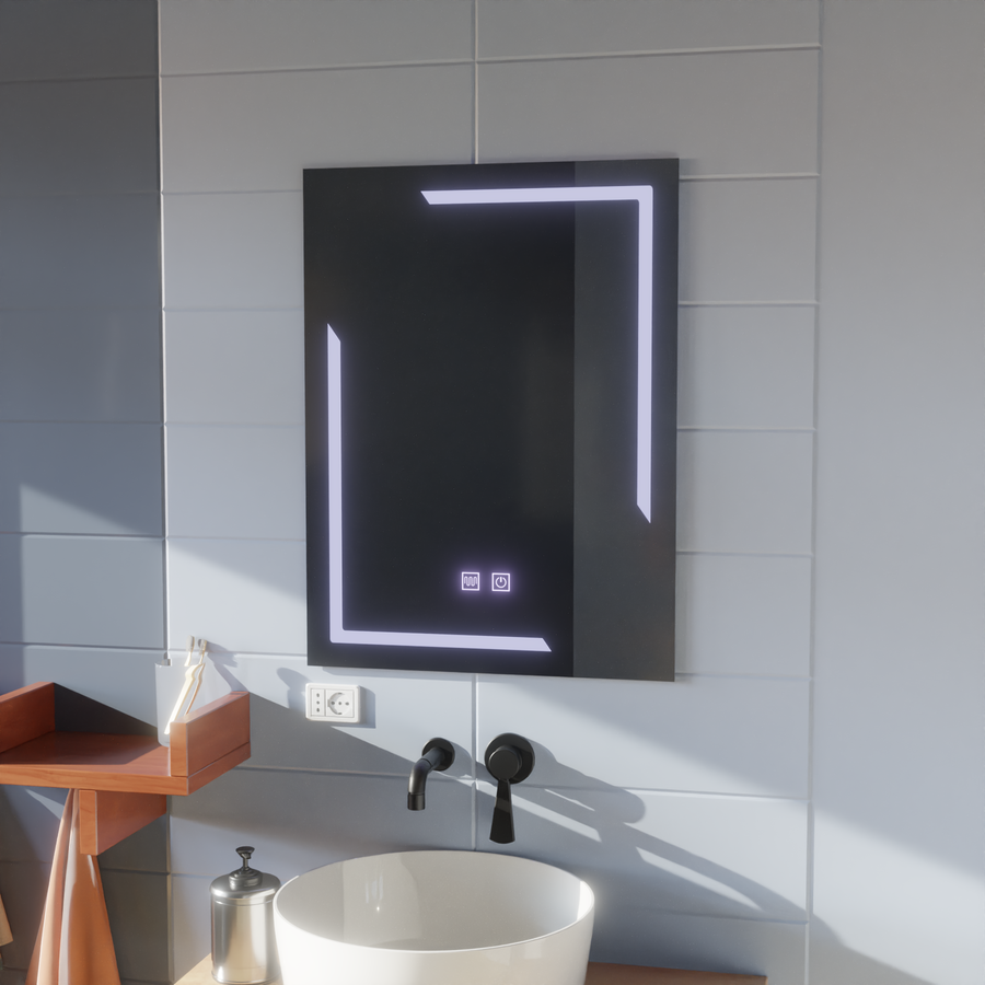 Obdélníkové LED zrcadlo, 45x60cm, ECLISSA Touch, Demister System, Stmívatelné, Studené světlo 6000K Zrcadla Korman E Výchozí název Alessandro Design