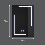 Obdélníkové LED zrcadlo, 50x70cm, ECLISSA Touch, Demister System, Stmívatelné
