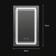 Obdélníkové LED zrcadlo, 50x70cm, KOVEN Touch, Demister System, Stmívatelné