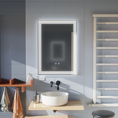 Obdélníkové LED zrcadlo, 60x80cm, ADIS Touch, Demister System, Stmívatelné zrcátka Korman E Výchozí název Alessandro Design