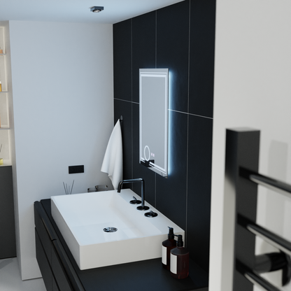 Obdélníkové LED zrcadlo, 60x80cm, CANTO Touch, Demister System, Stmívatelná zrcátka Korman E Výchozí název Alessandro Design