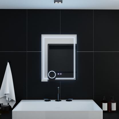 Obdélníkové LED zrcadlo, 60x80cm, CANTO Touch, Demister System, Stmívatelná zrcátka Korman E Výchozí název Alessandro Design