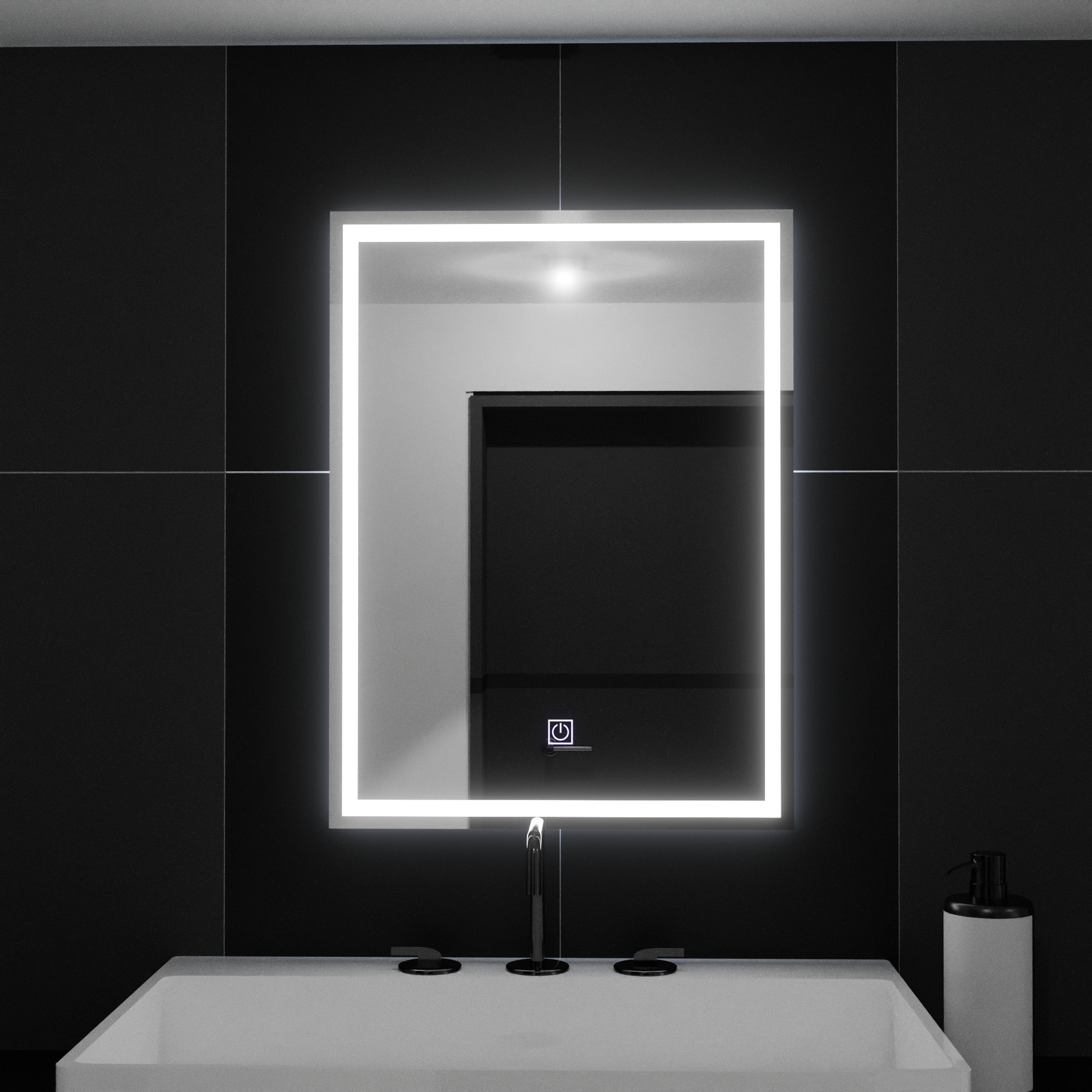 Obdélníkové LED zrcadlo, 60x80cm, RÁM Základní dotyková zrcadla Korman C Výchozí název Alessandro Design