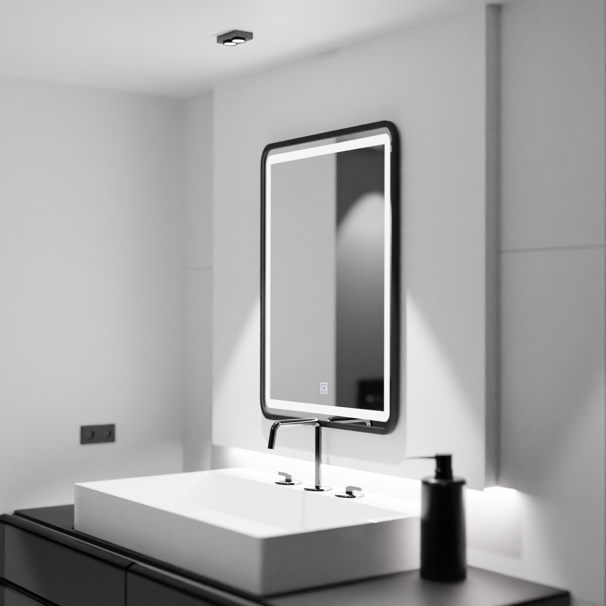Obdélníkové LED zrcadlo, 60x80cm, odstín Základní dotyková zrcadla Korman C Výchozí název Alessandro Design