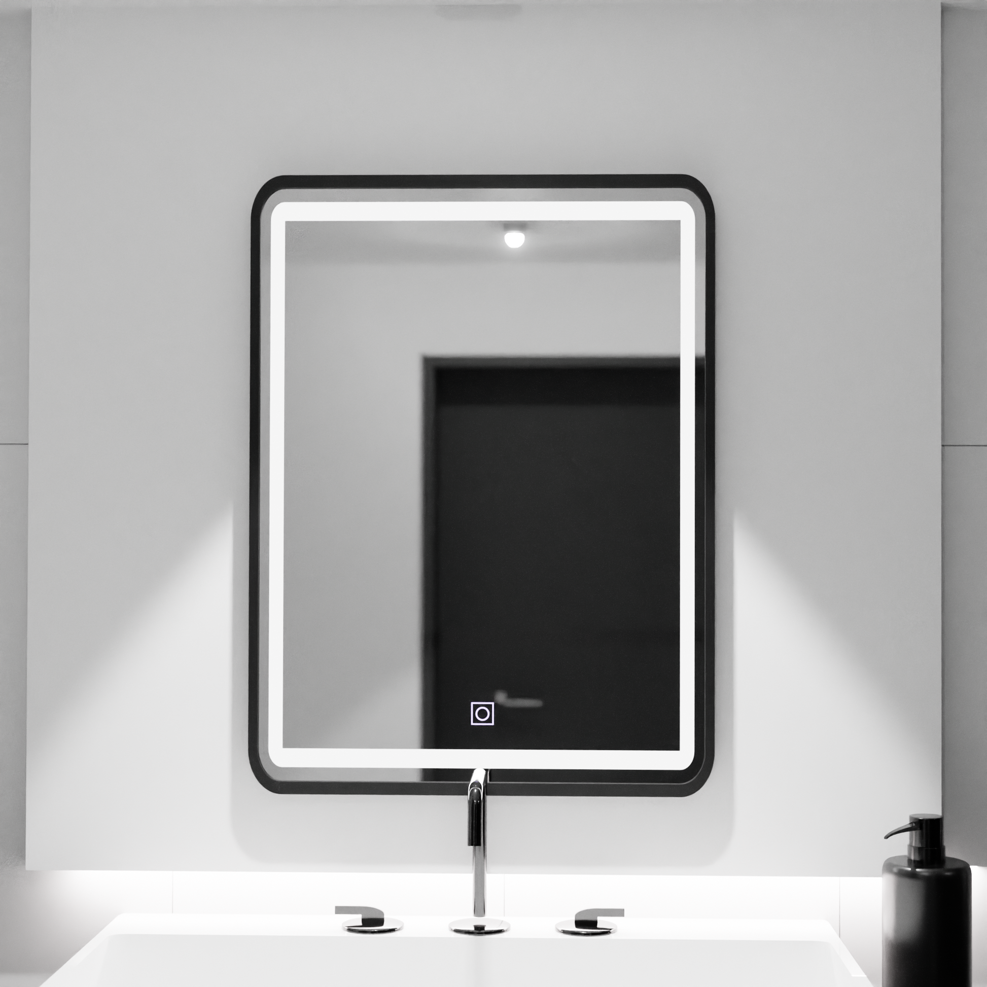 Obdélníkové LED zrcadlo, 60x80cm, odstín Základní dotyková zrcadla Korman C Výchozí název Alessandro Design