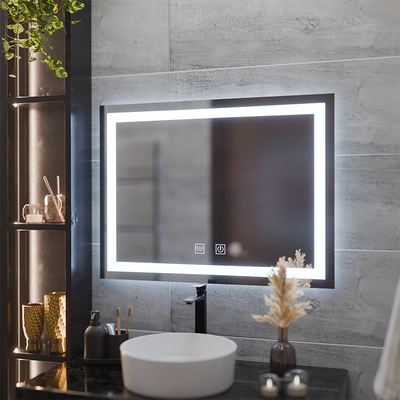 Obdélníkové LED zrcadlo, 80x60cm, RADIANTE Touch, Demister System, Stmívatelné