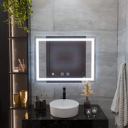 Obdélníkové LED zrcadlo, 80x60cm, RADIANTE Touch, Demister System, Stmívatelná zrcátka Korman E Výchozí název Alessandro Design