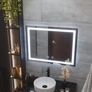 Obdélníkové LED zrcadlo, 80x60cm, RADIANTE Touch, Demister System, Stmívatelná zrcátka Korman E Výchozí název Alessandro Design