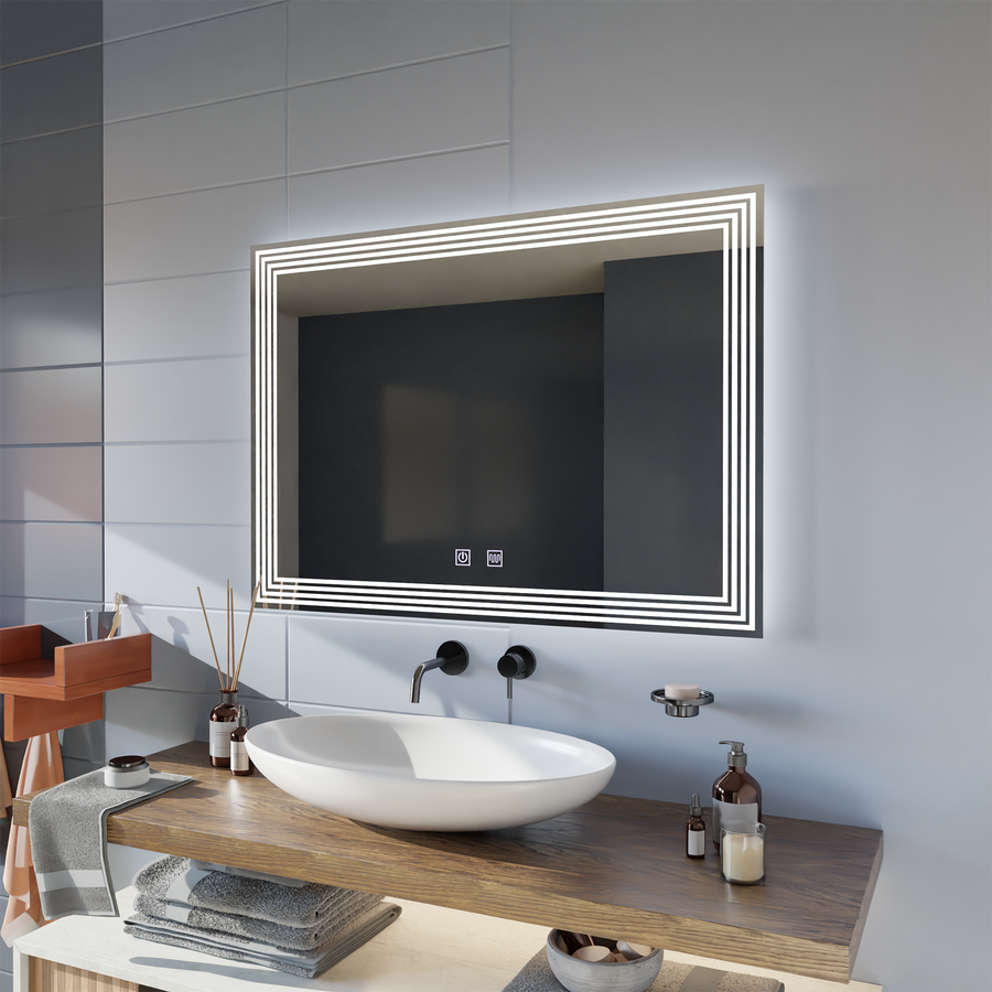 Obdélníkové LED zrcadlo, Demister, 80x60cm, ADIS Základní dotyková zrcátka Korman E Výchozí název Alessandro Design