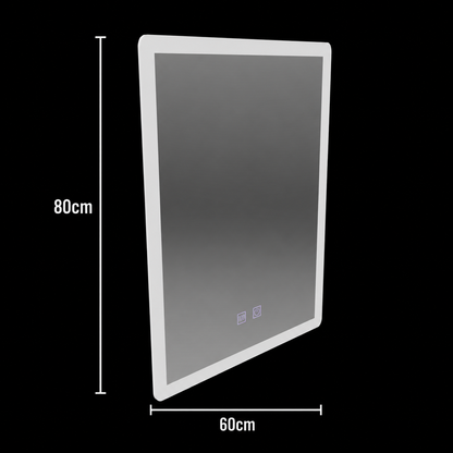 Obdélníkové LED zrcadlo, 60x80cm, Touch VENERA, Demister System, Stmívatelné