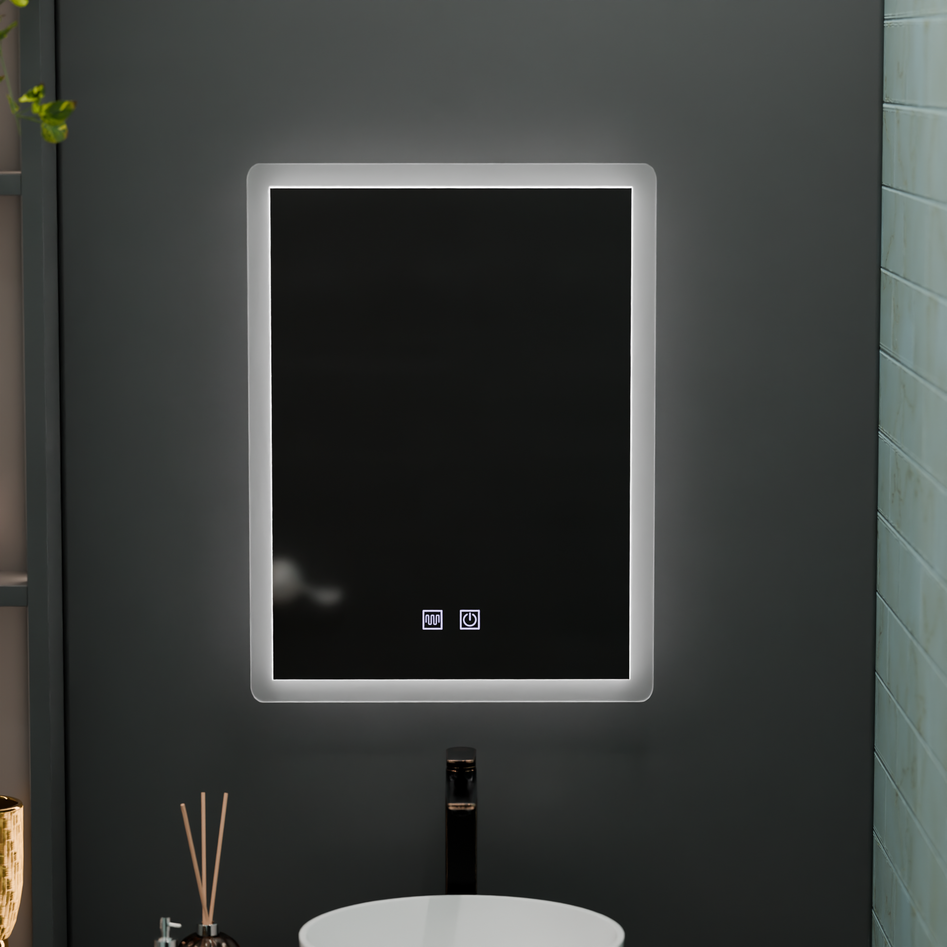 Oglinda LED Rentagulara, 60x80cm, Touch VENERA , Sistem Dezaburire,Dimabila Oglinzi Korman E Default Title Alessandro Design