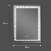 Obdélníkové LED zrcadlo, 60x80cm, Touch Vivido, Demister System, Stmívatelné