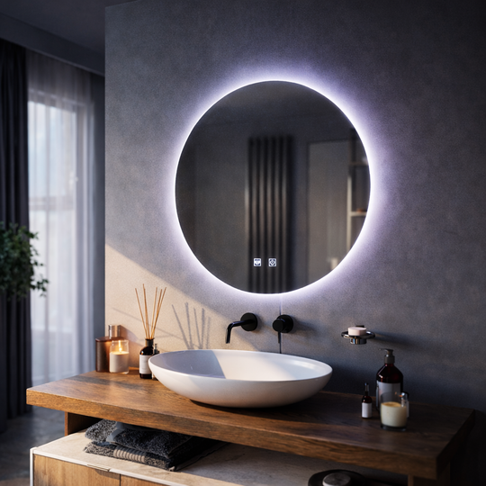 Kulaté LED zrcadlo, 12W, 50cm, Isolda, Touch, Demist System, Cold Light 6000k Zrcadla Korman E Výchozí název Alessandro Design