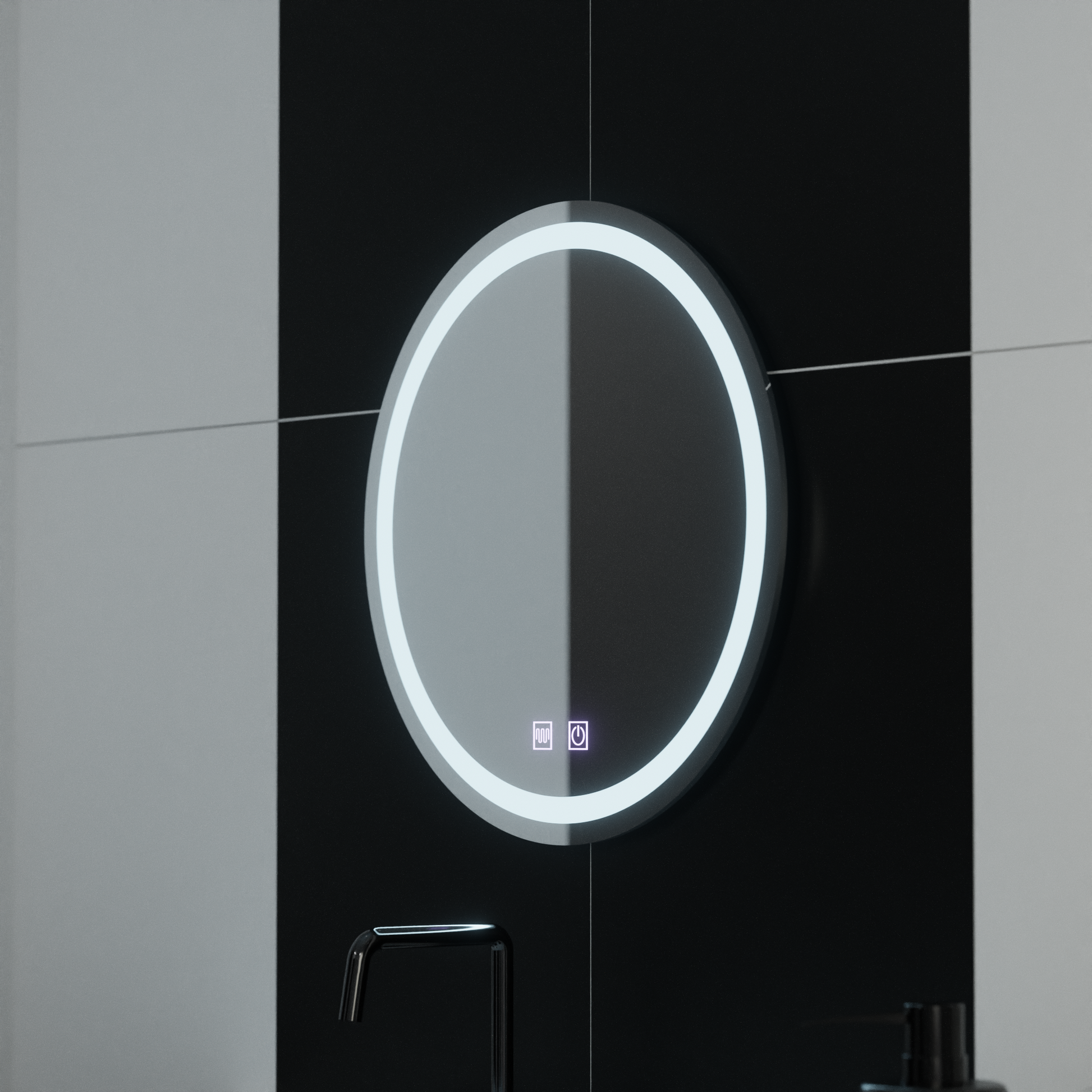 Kulaté LED zrcadlo 50cm Lucea Touch Demister System Zrcadla Korman E Výchozí název Alessandro Design
