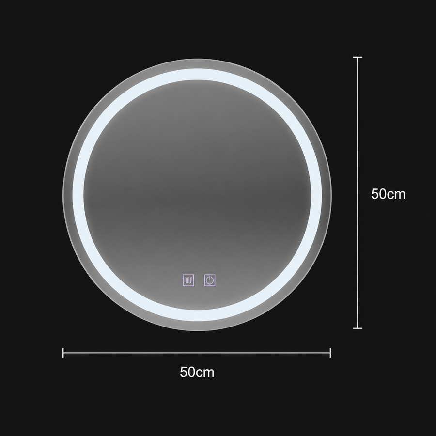 Kulaté LED zrcadlo 50cm Lucea Touch Cold Light System Demist