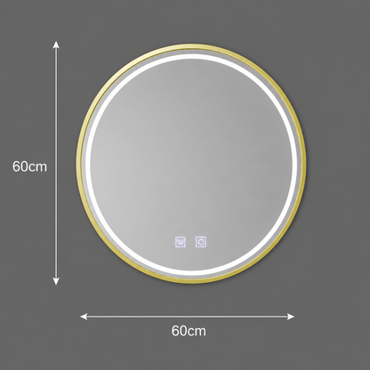 Kulaté LED zrcadlo, 60cm, Glanz Touch, Demister System, Stmívatelné