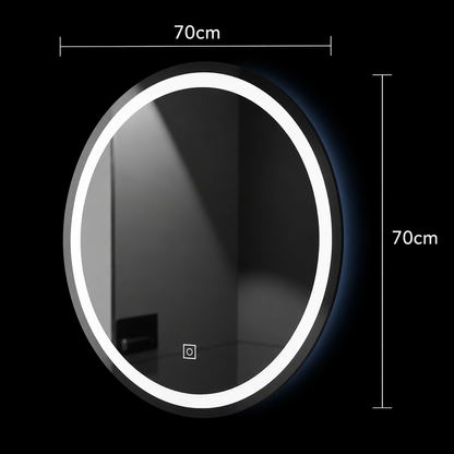Kulaté LED zrcadlo, 70 cm, Basic Touch