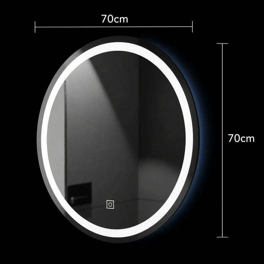 Kulaté LED zrcadlo, 70 cm, Basic Touch