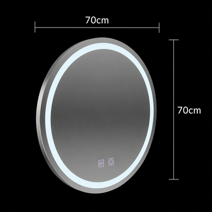 Kulaté LED zrcadlo, 70cm, Lucea Touch, Demister System, Stmívatelné