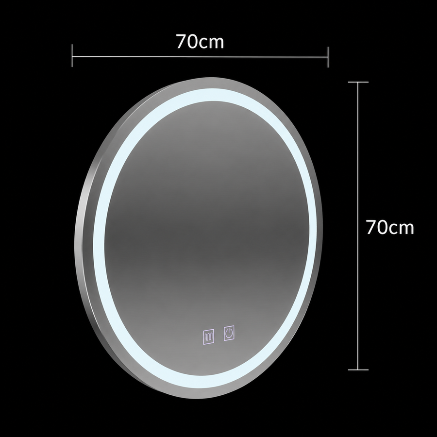 Kulaté LED zrcadlo, 70cm, Lucea Touch, Demister System, Stmívatelné